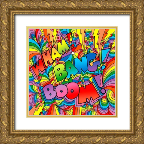 Wham Bang Boom Gold Ornate Wood Framed Art Print with Double Matting by Green, Howie
