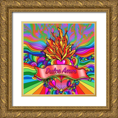 Dulce Amor Gold Ornate Wood Framed Art Print with Double Matting by Green, Howie