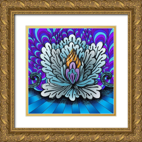 Lotus Flower 1 Gold Ornate Wood Framed Art Print with Double Matting by Green, Howie