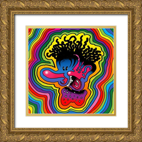 Pop Art Crazy Gold Ornate Wood Framed Art Print with Double Matting by Green, Howie