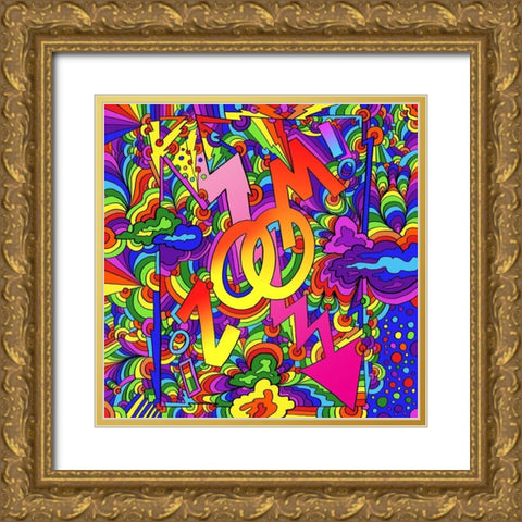 Pop Art Zoom Gold Ornate Wood Framed Art Print with Double Matting by Green, Howie