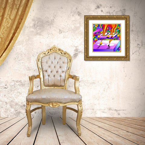 Floating Gold Ornate Wood Framed Art Print with Double Matting by Green, Howie