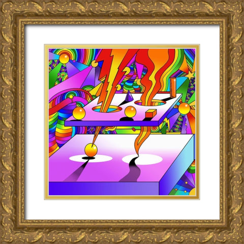 Floating Gold Ornate Wood Framed Art Print with Double Matting by Green, Howie