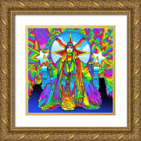 Cosmic Queen Gold Ornate Wood Framed Art Print with Double Matting by Green, Howie