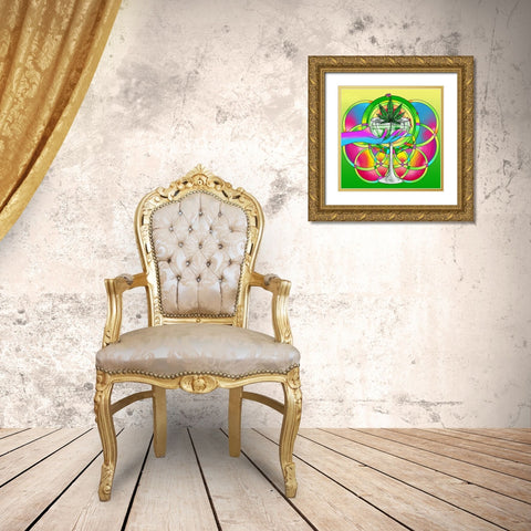 Marijuana cocktail Gold Ornate Wood Framed Art Print with Double Matting by Green, Howie