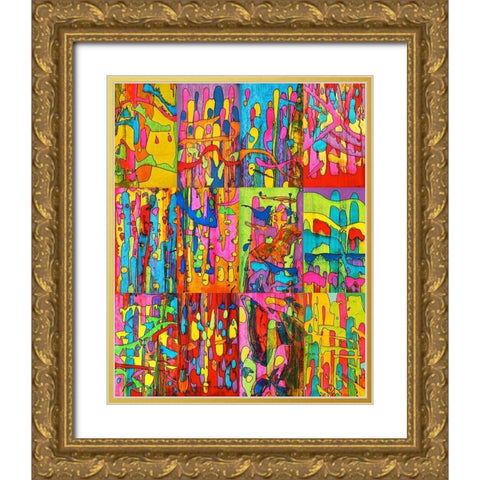 Abstracts-1 Gold Ornate Wood Framed Art Print with Double Matting by Green, Howie