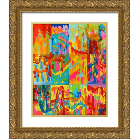 Abstracts-2 Gold Ornate Wood Framed Art Print with Double Matting by Green, Howie