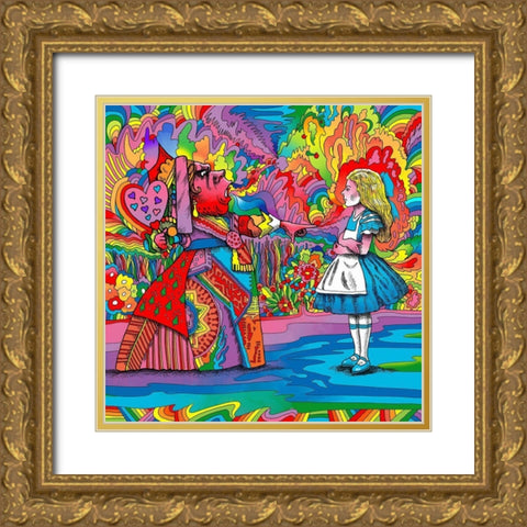 Alice-Queen Gold Ornate Wood Framed Art Print with Double Matting by Green, Howie