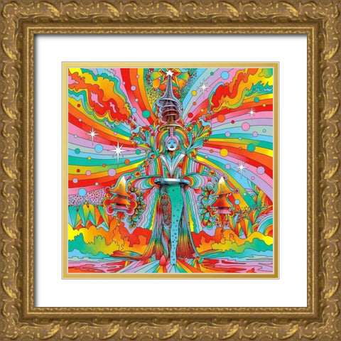 Echo-Queen Gold Ornate Wood Framed Art Print with Double Matting by Green, Howie