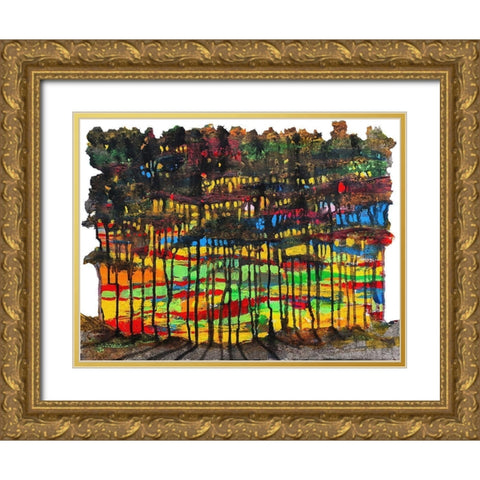 Trees 5 Gold Ornate Wood Framed Art Print with Double Matting by Green, Howie