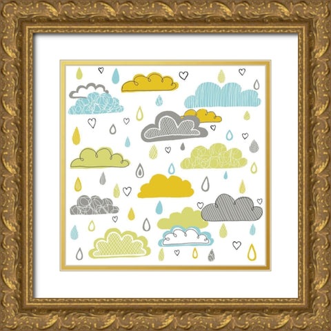 Cloudy Day Gold Ornate Wood Framed Art Print with Double Matting by HUE and MI and Sangita