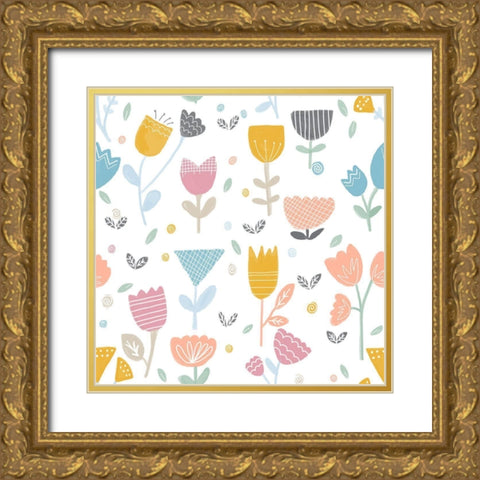 Sunday Morning Gold Ornate Wood Framed Art Print with Double Matting by HUE and MI and Sangita