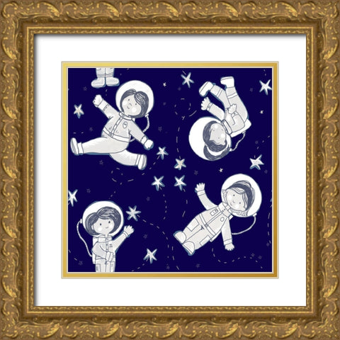 Dancing With Stars Gold Ornate Wood Framed Art Print with Double Matting by HUE and MI and Sangita