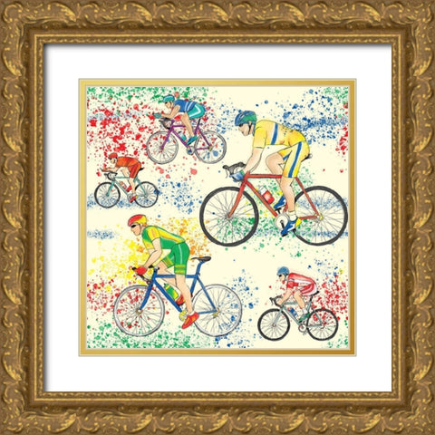 Lets Spin Gold Ornate Wood Framed Art Print with Double Matting by HUE and MI and Sangita