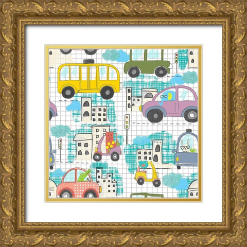 Lets Take A Drive Gold Ornate Wood Framed Art Print with Double Matting by HUE and MI and Sangita