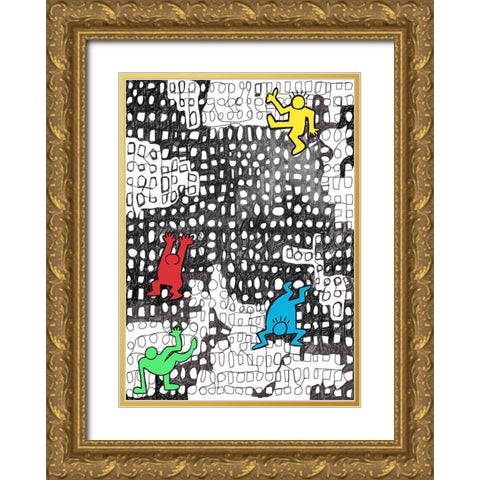 Ups And Downs In The City Gold Ornate Wood Framed Art Print with Double Matting by HUE and MI and Sangita