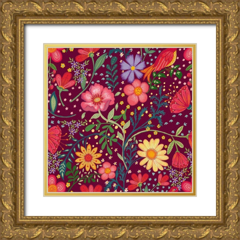 20-71 Harmony Gold Ornate Wood Framed Art Print with Double Matting by HUE and MI and Sangita