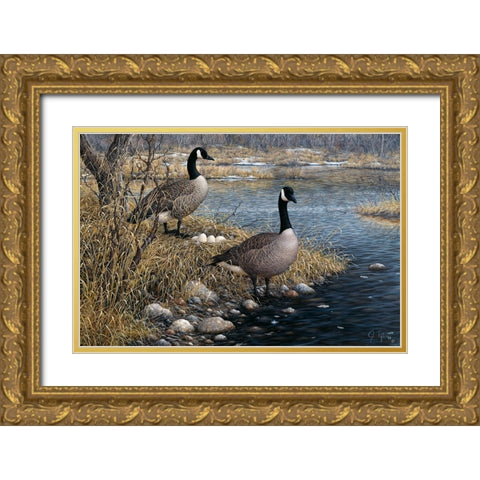 Canadian Pair Gold Ornate Wood Framed Art Print with Double Matting by Tift, Jeff