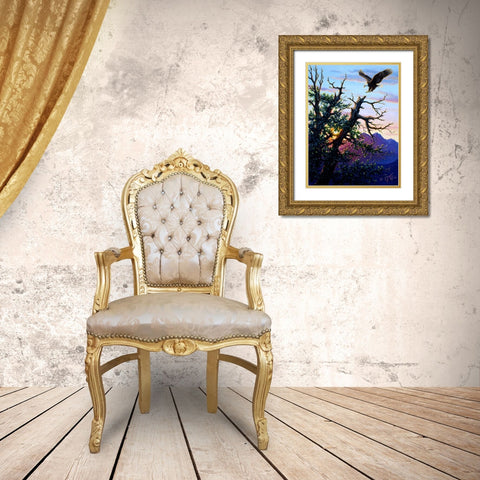 Touchdown PaintingJeff Tift Gold Ornate Wood Framed Art Print with Double Matting by Tift, Jeff
