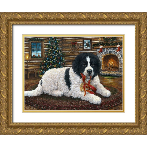 Christmas Companion Gold Ornate Wood Framed Art Print with Double Matting by Tift, Jeff