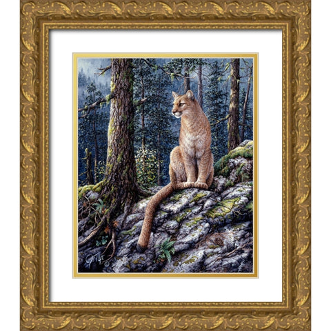 King Of The Forest Gold Ornate Wood Framed Art Print with Double Matting by Tift, Jeff
