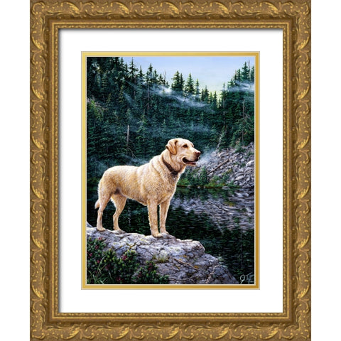 Standing Tall Gold Ornate Wood Framed Art Print with Double Matting by Tift, Jeff