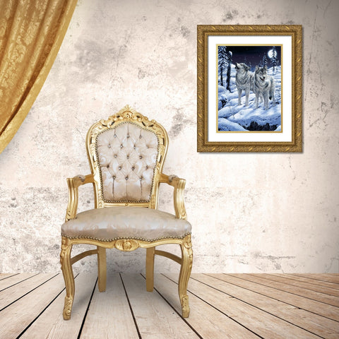 Lunar Calling Gold Ornate Wood Framed Art Print with Double Matting by Tift, Jeff