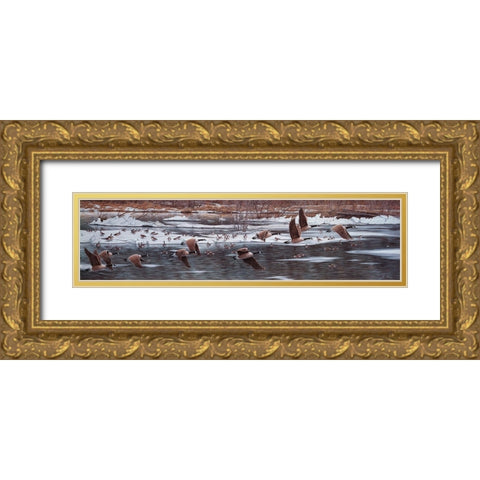 Along The Waterfront Gold Ornate Wood Framed Art Print with Double Matting by Tift, Jeff