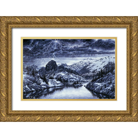 Stormwatch Gold Ornate Wood Framed Art Print with Double Matting by Tift, Jeff