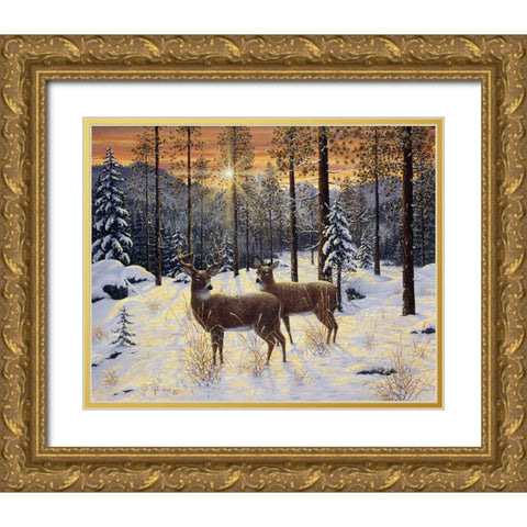 Evening Silence Gold Ornate Wood Framed Art Print with Double Matting by Tift, Jeff