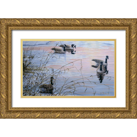 Sunset Serenity Gold Ornate Wood Framed Art Print with Double Matting by Tift, Jeff