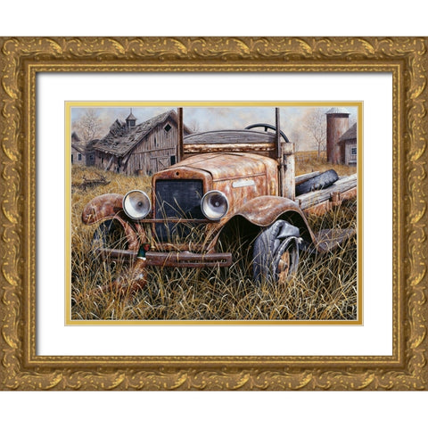 Old Times Gold Ornate Wood Framed Art Print with Double Matting by Tift, Jeff