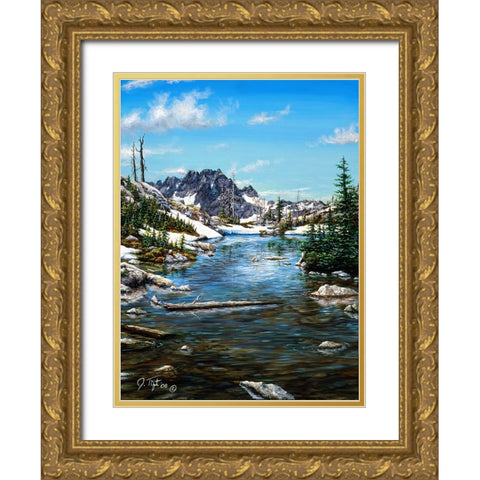 Esc. Tarn Painting Gold Ornate Wood Framed Art Print with Double Matting by Tift, Jeff