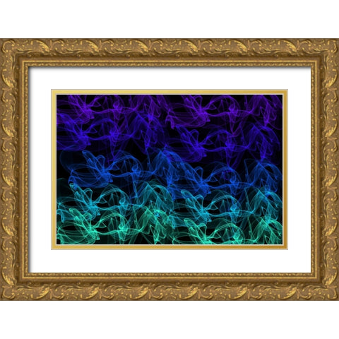 Ethereal Frequency 1 Gold Ornate Wood Framed Art Print with Double Matting by Jenny Rainbow Fine Art