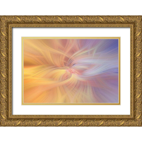 Mystery of Colors Art of Harmony Gold Ornate Wood Framed Art Print with Double Matting by Jenny Rainbow Fine Art