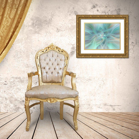 Mystery of Colors Celestial Vortex Gold Ornate Wood Framed Art Print with Double Matting by Jenny Rainbow Fine Art