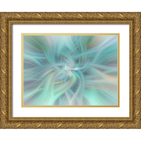 Mystery of Colors Celestial Vortex Gold Ornate Wood Framed Art Print with Double Matting by Jenny Rainbow Fine Art