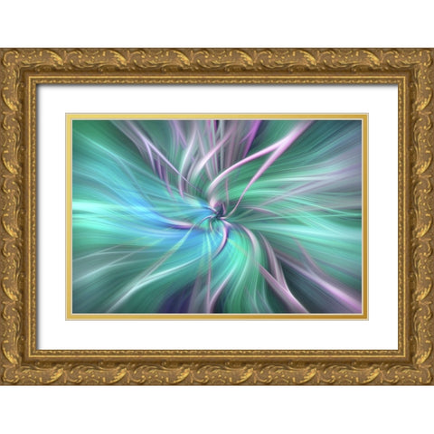 Mystery of Colors Fields of Ice Gold Ornate Wood Framed Art Print with Double Matting by Jenny Rainbow Fine Art