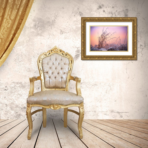 Magic Winter Moments 3 Gold Ornate Wood Framed Art Print with Double Matting by Jenny Rainbow Fine Art