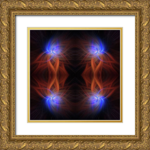 Mystery of Colors Revealed Light Gold Ornate Wood Framed Art Print with Double Matting by Jenny Rainbow Fine Art
