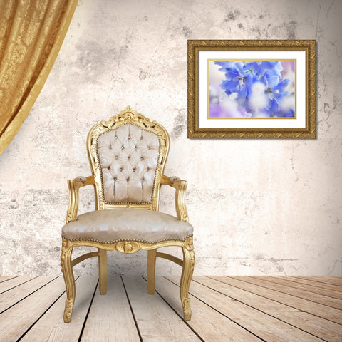 Out of Blue Gold Ornate Wood Framed Art Print with Double Matting by Jenny Rainbow Fine Art