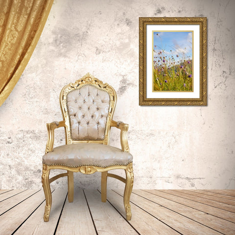 Sunny Bliss Gold Ornate Wood Framed Art Print with Double Matting by Jenny Rainbow Fine Art