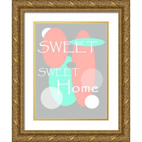Digital Art Sweet Sweet Home Gold Ornate Wood Framed Art Print with Double Matting by Jenny Rainbow Fine Art