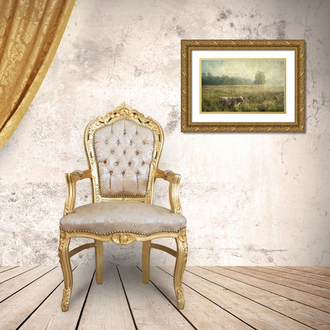 Little Highlander Gold Ornate Wood Framed Art Print with Double Matting by Jenny Rainbow Fine Art