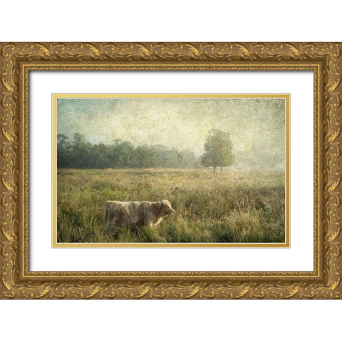 Little Highlander Gold Ornate Wood Framed Art Print with Double Matting by Jenny Rainbow Fine Art