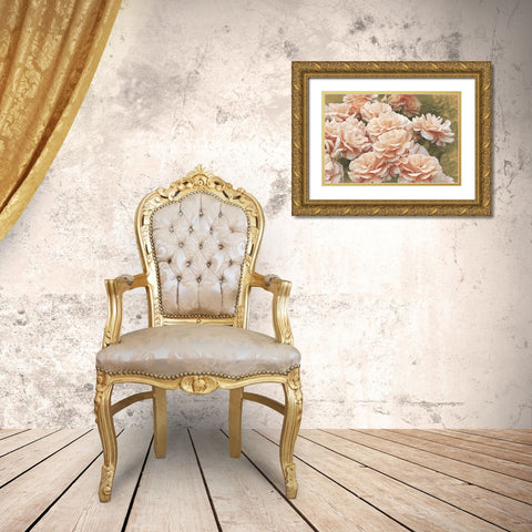 Rose Orange 3 Gold Ornate Wood Framed Art Print with Double Matting by Schell, Jennie Marie