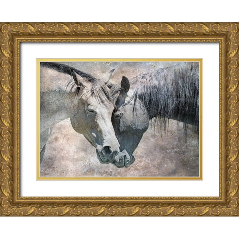 Horse Love Rustic Gold Ornate Wood Framed Art Print with Double Matting by Schell, Jennie Marie