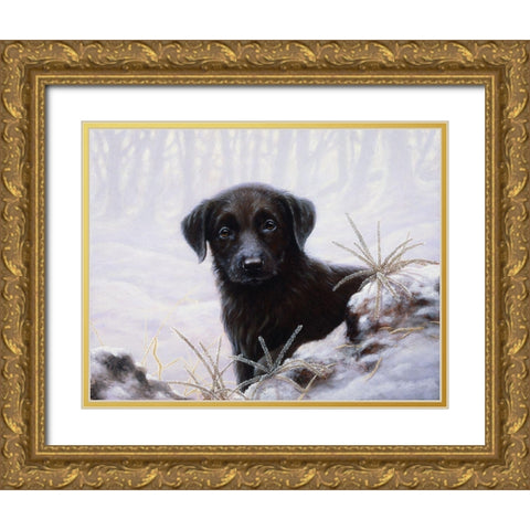 Js64-A Gold Ornate Wood Framed Art Print with Double Matting by Silver, John