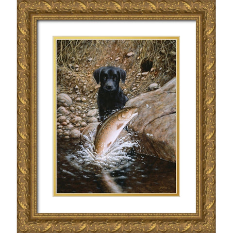 Js56-D Gold Ornate Wood Framed Art Print with Double Matting by Silver, John