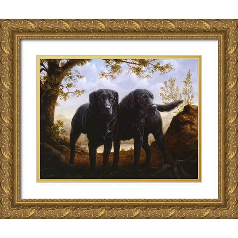 Js13-B Gold Ornate Wood Framed Art Print with Double Matting by Silver, John